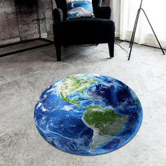 Thickened Faux Cashmere Rug Earth Shaped Round Rug