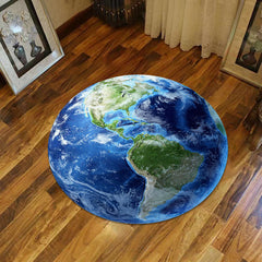 Thickened Faux Cashmere Rug Earth Shaped Round Rug