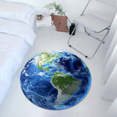 Thickened Faux Cashmere Rug Earth Shaped Round Rug