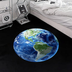 Thickened Faux Cashmere Rug Earth Shaped Round Rug