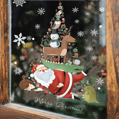Christmas Window Stickers Snowflake Santa Wall Decal