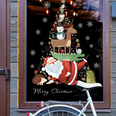 Christmas Window Stickers Snowflake Santa Wall Decal