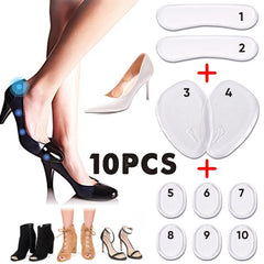 Heel & Forefoot Cushions Set - Transparent Silicone Gel Foot Care Protector