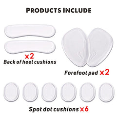 Heel & Forefoot Cushions Set - Transparent Silicone Gel Foot Care Protector