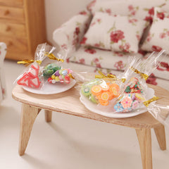 5pcs Mini Fruit Cake Foam Candy Bag for 1:6 Doll House Decoration