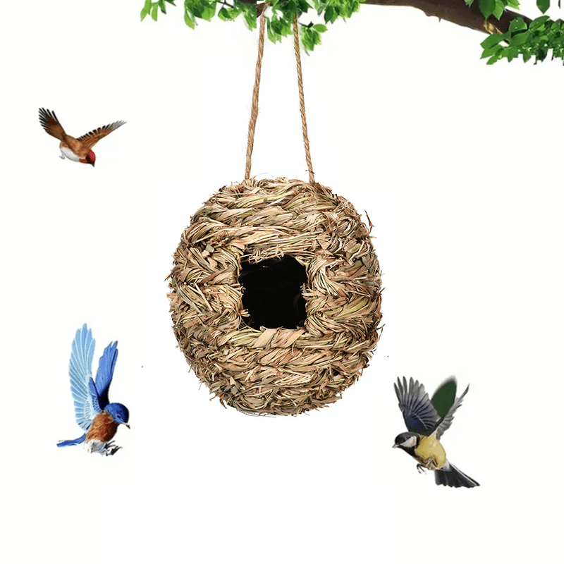 Hand Woven Humming Bird House Outdoor Hanging Birdhouse Nest Garden Yard Lawn