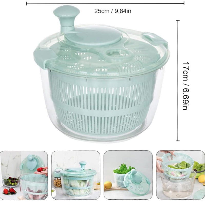 Salad Spinner Vegetable Basket Washer Dry Drain Rotary Handle Kitchen Stuff