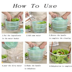 Salad Spinner Vegetable Basket Washer Dry Drain Rotary Handle Kitchen Stuff