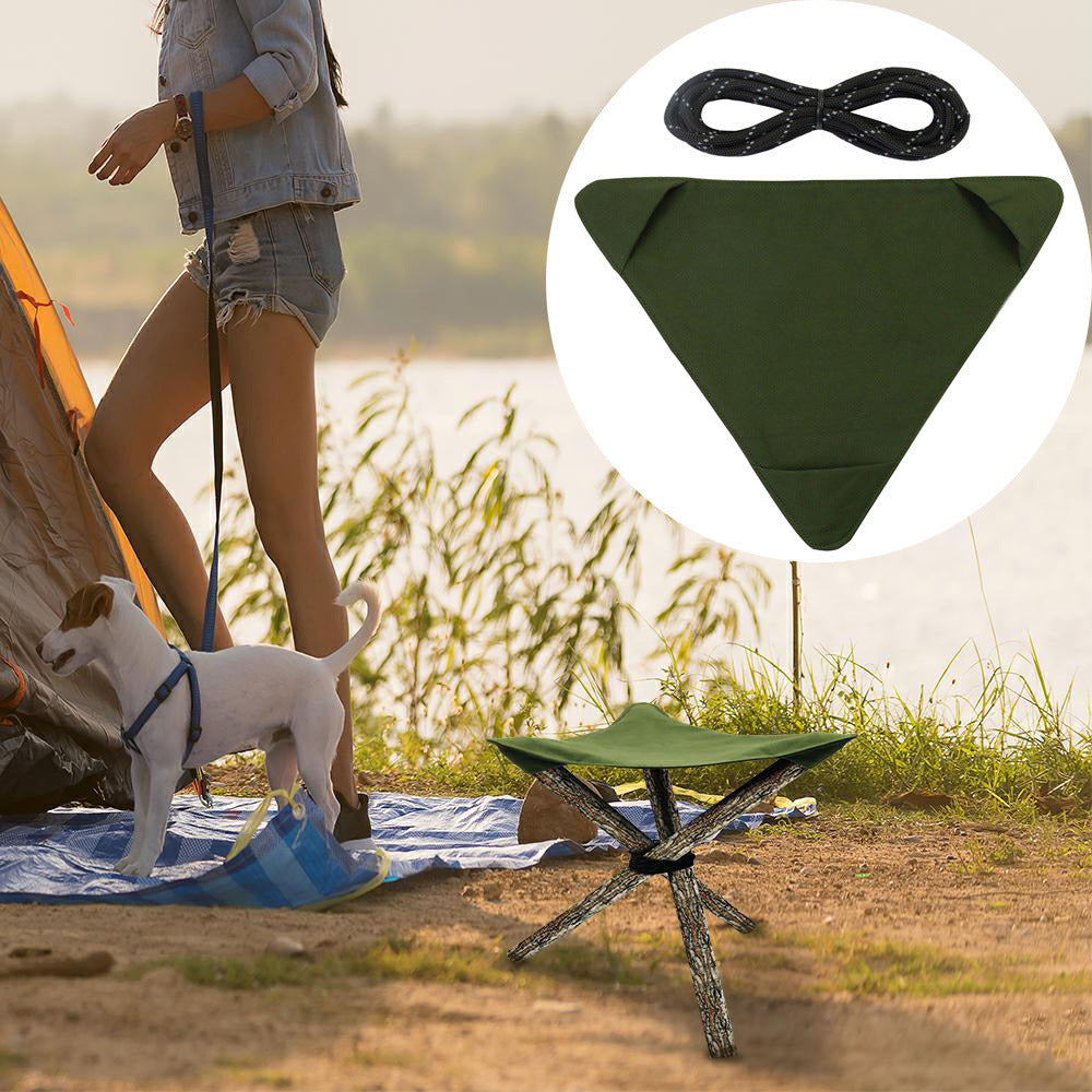 Outdoor Triangular Stool Cloth Waterproof Canvas Portable for Camping