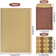 Vintage Letter Head & Envelopes Set, 32 Sheets A5 Lined
