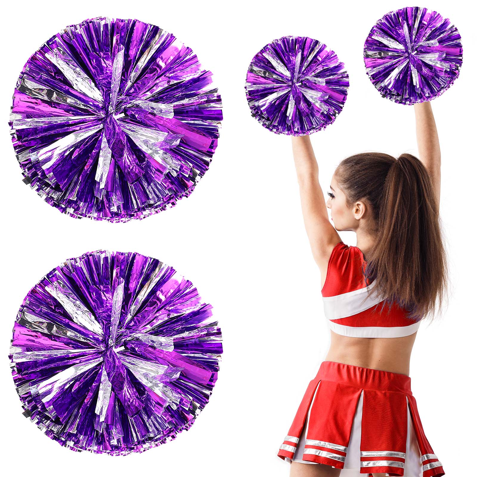 2pcs Cheering Poms Handheld Props Dancing Supplies