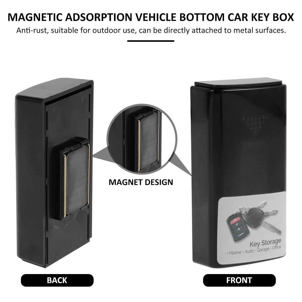 Magnetic Key Box Durable Plastic Key Cases Strong Magnets