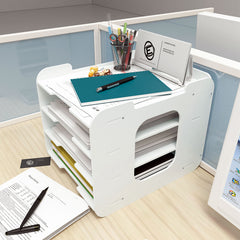1pc Layer Desktop Folder Storage Box Horizontal Office File Rack