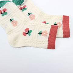 5Pairs Girls Kids Cartoon Crew Socks for Spring Summer