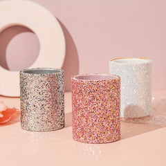 Glittery Makeup Brush Holder & Lid - Organize Your Makeup Brushes