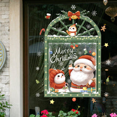 Christmas Window Wall Decal Snowflake Candy Old Man Gift PVC Wall Decal