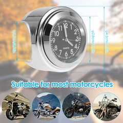 Waterproof Motorcycle Handlebar Watch Aluminum Clock Universal 17 78 20 32 Cm