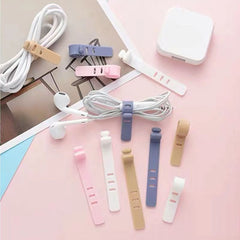 20pcs Silicone Cable Ties for Desk Organization