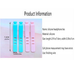 20pcs Silicone Cable Ties for Desk Organization