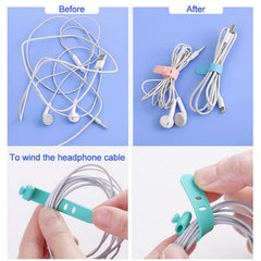 20pcs Silicone Cable Ties for Desk Organization