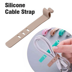 20pcs Silicone Cable Ties for Desk Organization