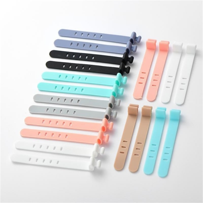 20pcs Silicone Cable Ties for Desk Organization