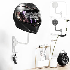 Motorcycle Helmet Wall Mount 180 Rotation Hanger Steel Rack Storage Hook