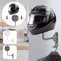 Motorcycle Helmet Wall Mount 180 Rotation Hanger Steel Rack Storage Hook