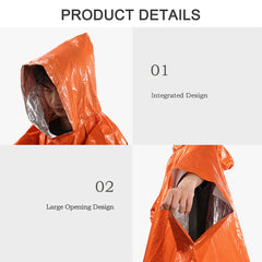 Waterproof Hooded Rain Poncho Raincoat for Outdoor Hiking Cycling