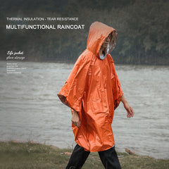 Waterproof Hooded Rain Poncho Raincoat for Outdoor Hiking Cycling