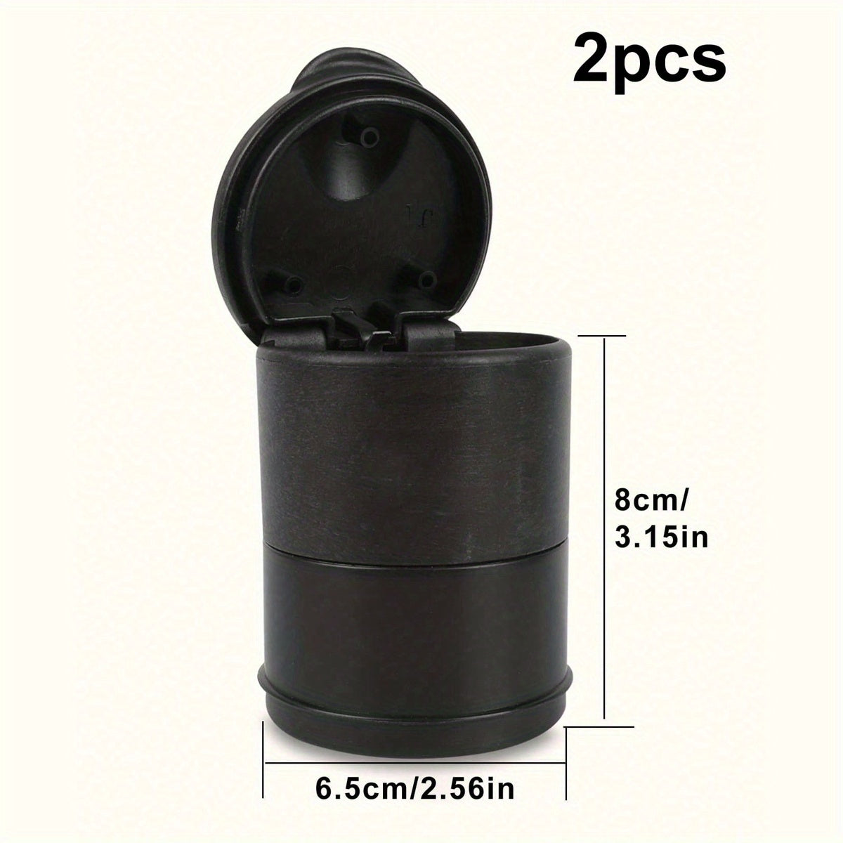 2pcs Plastic Car Ashtrays, Portable Auto Ashtrays