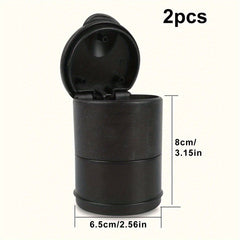 2pcs Plastic Car Ashtrays, Portable Auto Ashtrays