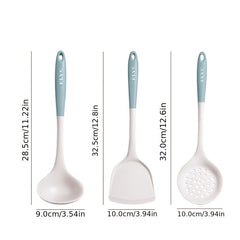 High Temp Resistant Silicone Utensil Set Rice Spoon Soup Spoon Colander Spatula