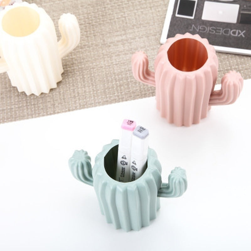 Cactus Pen Holder Desk Supplies Multifunctional Organizer