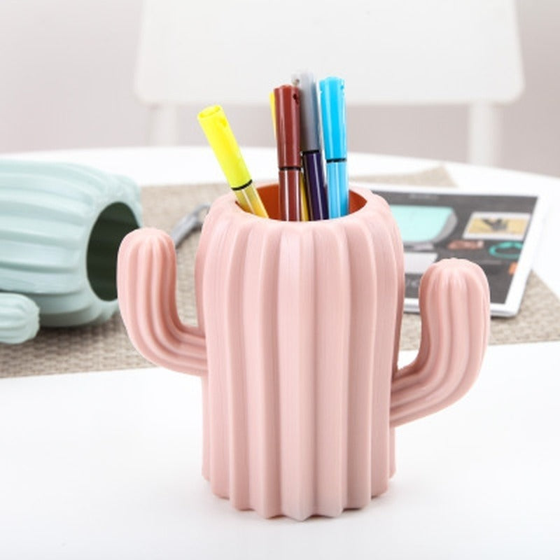 Cactus Pen Holder Desk Supplies Multifunctional Organizer
