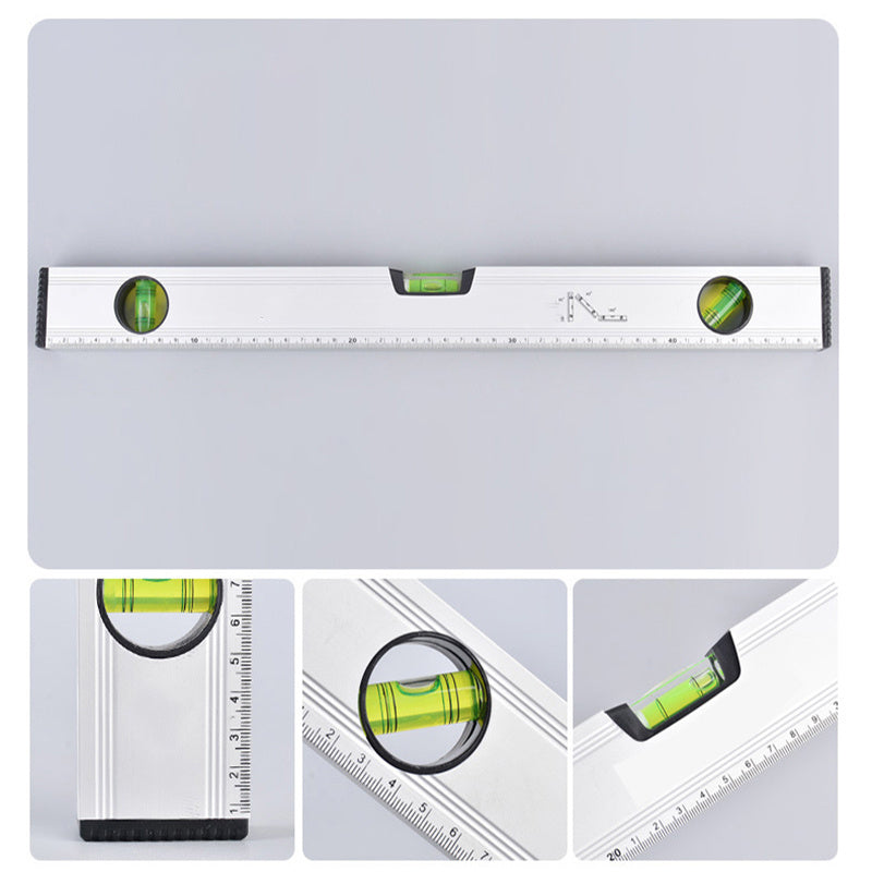 High Precision Magnetic Spirit Level Balance Horizontal Silver Ruler Bubbles