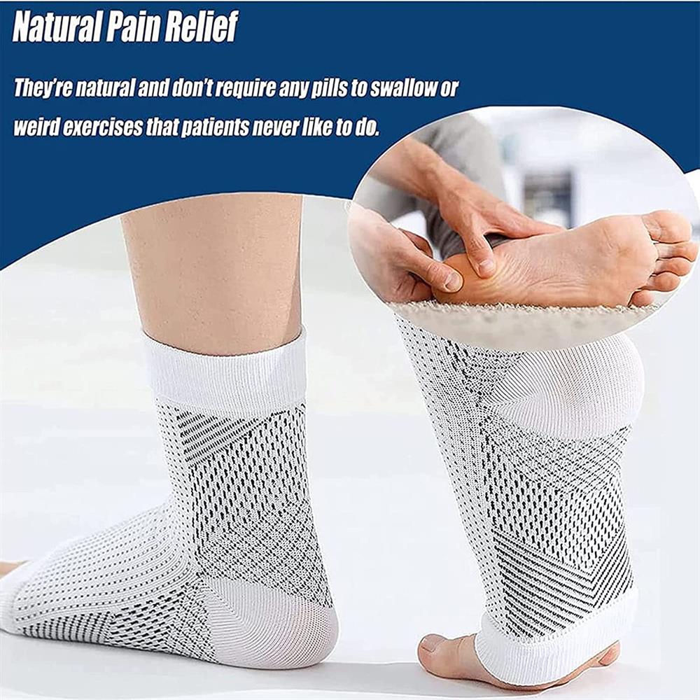 Ankle Compression Socks for Running, Cycling - Soothes Neuropathy, Plantar Fasci