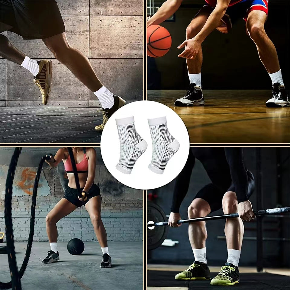 Ankle Compression Socks for Running, Cycling - Soothes Neuropathy, Plantar Fasci
