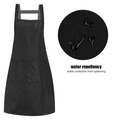 2pcs Cotton Cooking Apron Waterproof with Pockets for Men Women Chefs Kitchen