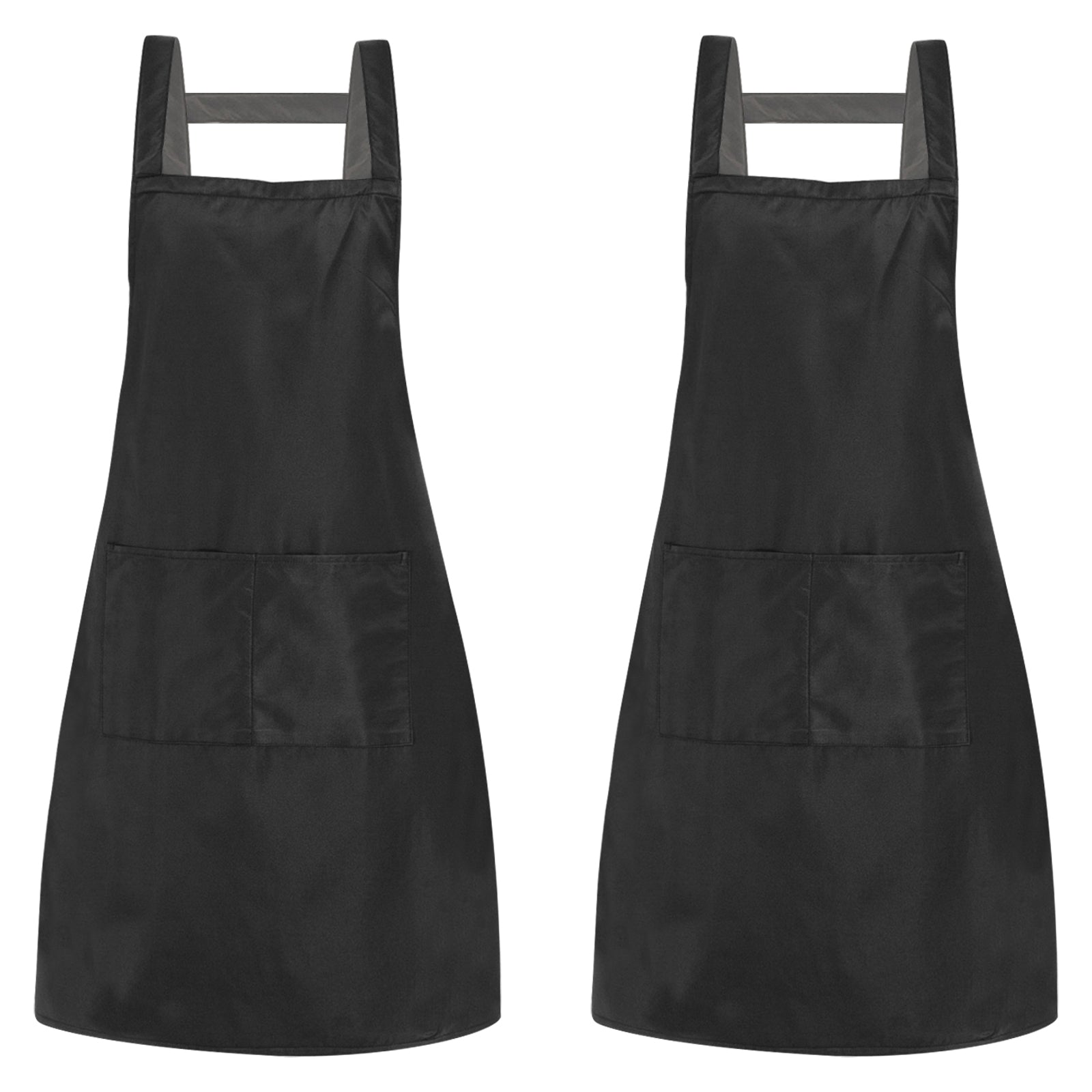 2pcs Cotton Cooking Apron Waterproof with Pockets for Men Women Chefs Kitchen