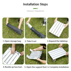 Camping Mini Foldable Table Lightweight Aluminum Table for Outdoor Travel
