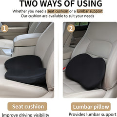 Memory Foam Car Seat Pad for Sciatica & Lower Back Pain Relief