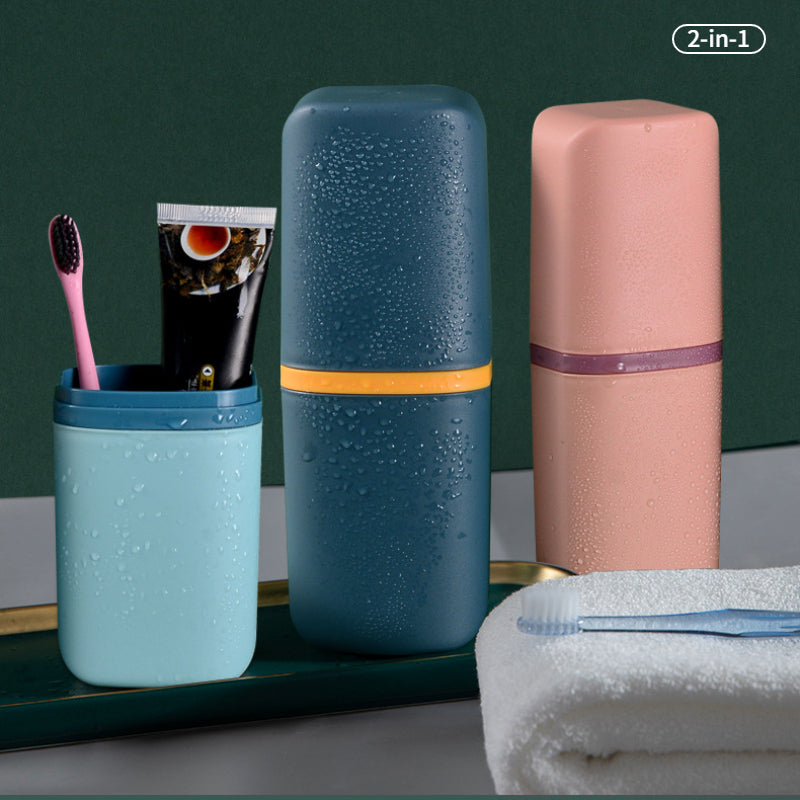 Travel Rinse Cup Set toothbrush Storage Box dental Cylinder