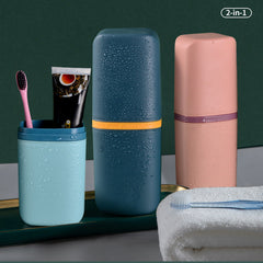 Travel Rinse Cup Set toothbrush Storage Box dental Cylinder