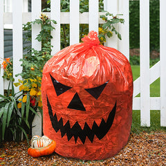 Large Halloween Pumpkin Plastic Garbage Leaf Bags Decoration Props