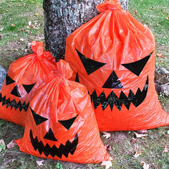 Large Halloween Pumpkin Plastic Garbage Leaf Bags Decoration Props