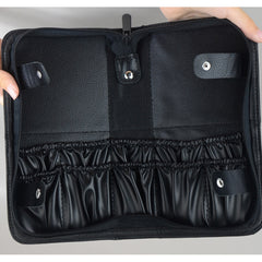 Professional Makeup Brush Bag Organizer PU Leather Travel Makeup Brush Holder