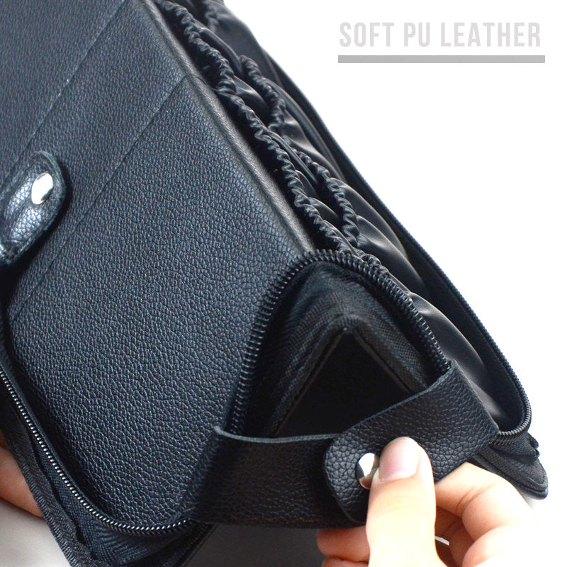 Professional Makeup Brush Bag Organizer PU Leather Travel Makeup Brush Holder