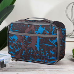 1pc Student Portable Square Lunch Bag Oxford Cloth Insulated Lunch Box