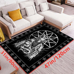 Dark Satanic Pattern Area Rug Halloween Decor Mat